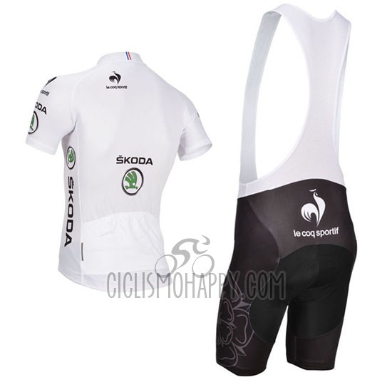 Tour de France Cycling Jersey Bib Short 2014 Men Short Sleeve White